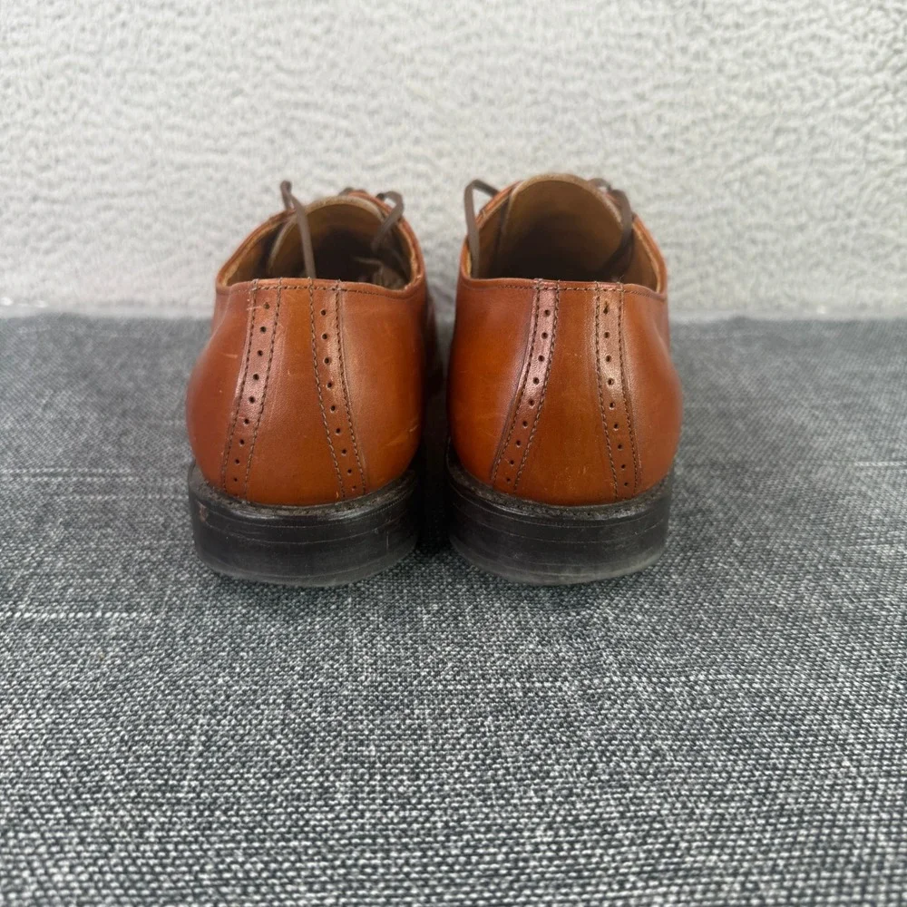Allen Edmonds Canton Derby Shoes Mens 9 D Cognac Brown Leather USA 4344 3815